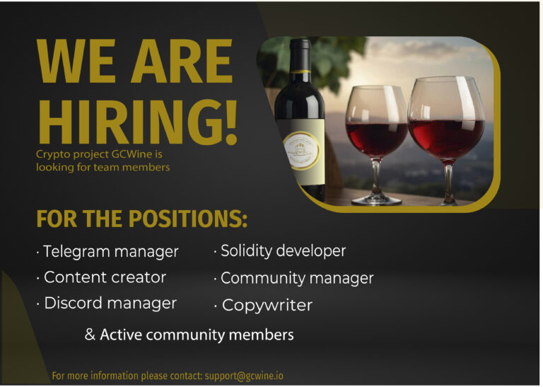 We are looking for you 🫵😎$GCW #GCWine #winemaker #cryptocurrency #blockchain #CryptoWine