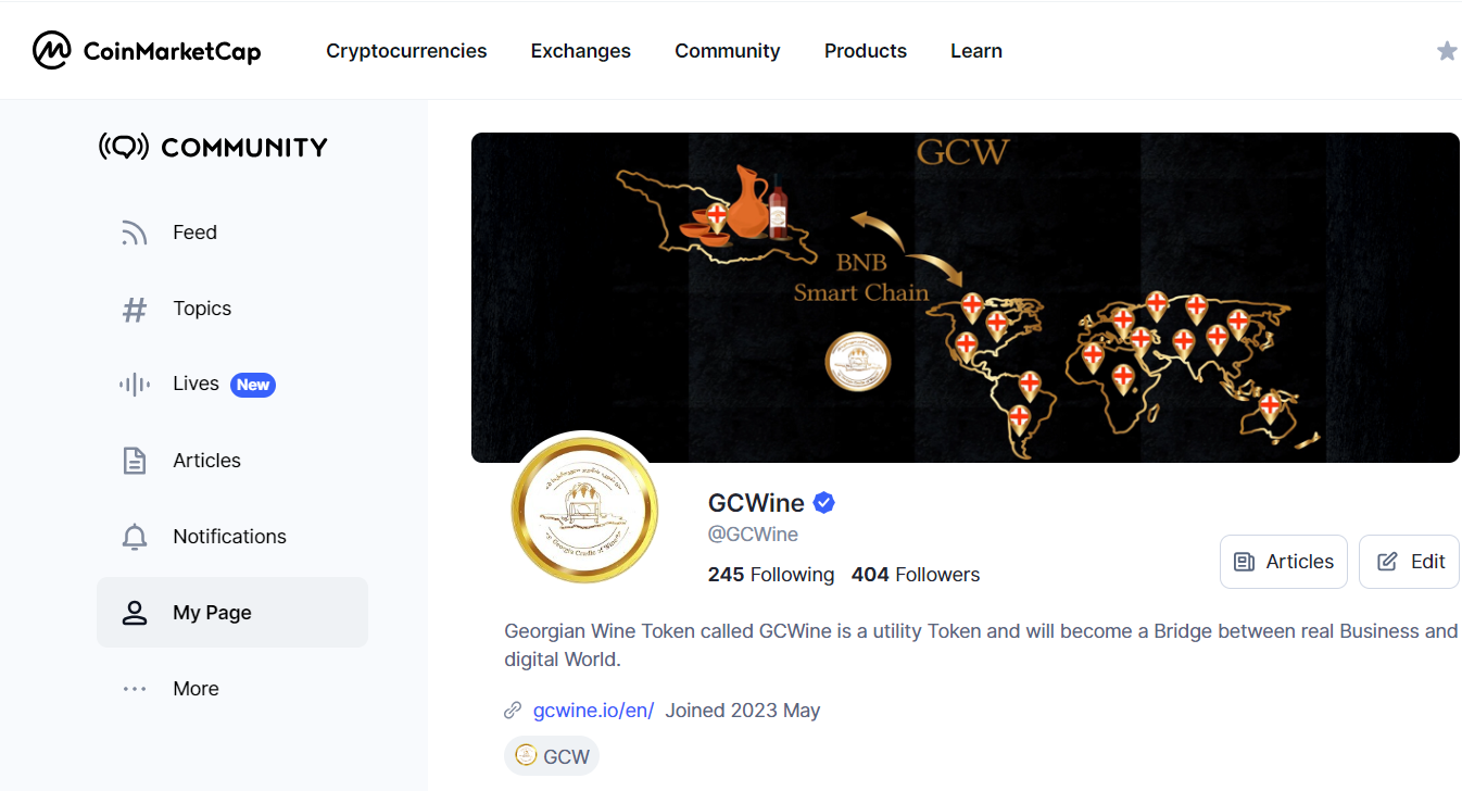 There are already 400 of us on CMC Community 🥳 $GCW #GCWine #winemaker #cryptocurrency #blockchain